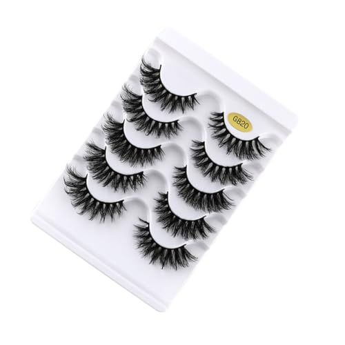 iplusmile 5 Pestañas Postizas Naturales y Densas para Maquillaje Resistentes y Reutilizables Diseño para Mujeres para Fiestas y Diario