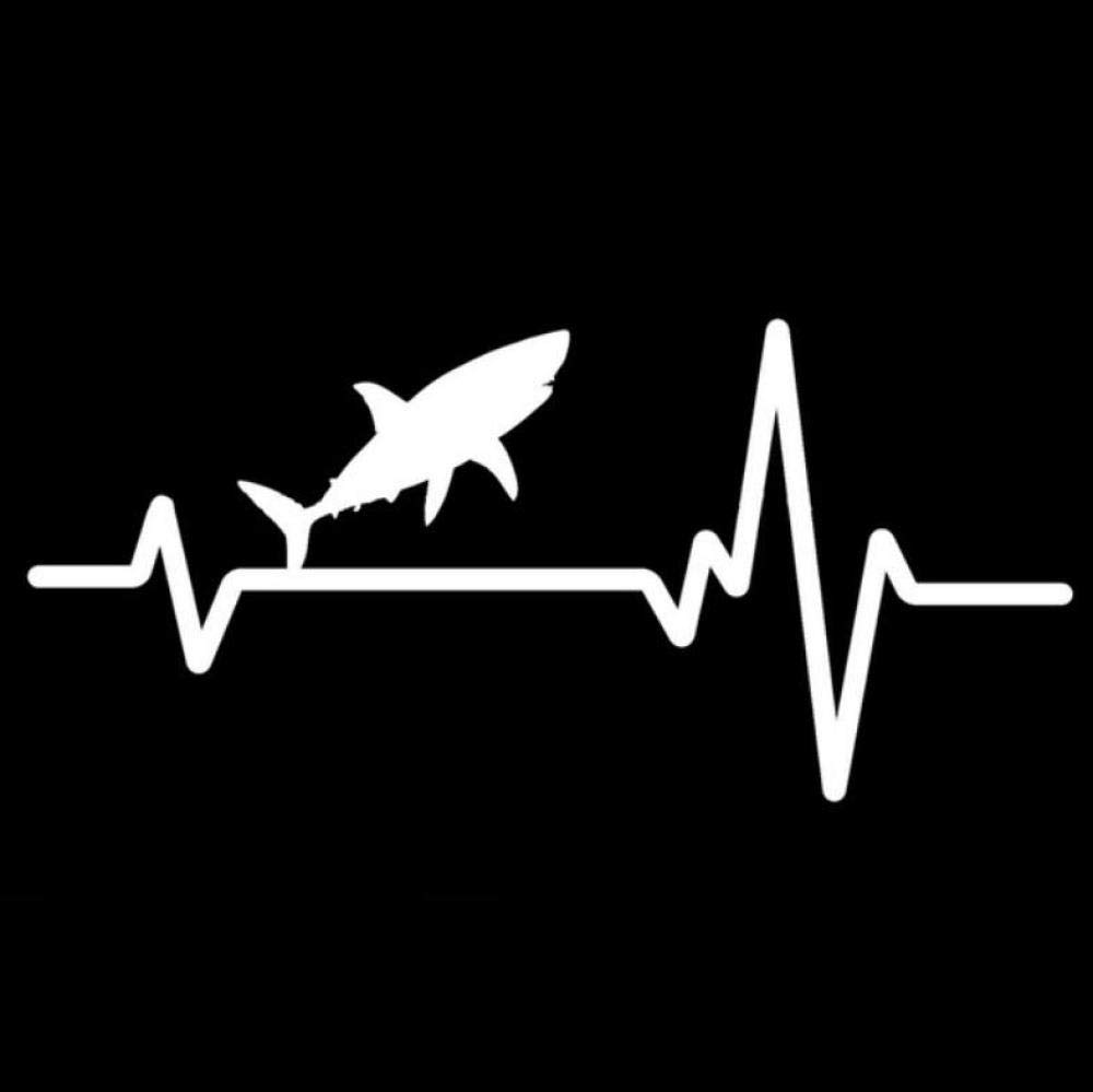Car Stickers Graphics Shark Pointer Jaws Attack Heartbeat Vinyl Car Sticker 16.6CM*7.7CM 2 pcs