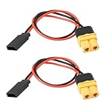 VGOL Lot de 2 câbles de charge XT60 Socket vers Futaba 20 cm 20 AWG pour drone RC modèle batterie