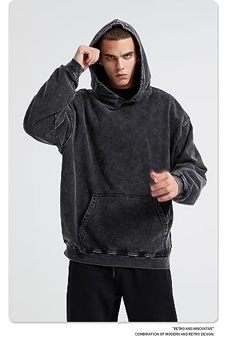 2 pack Mens Hoodies Oversized Vintage Couples Pullover Acid Wash Hoodie Heavyweight Fleece Vintages Sweatshirt2