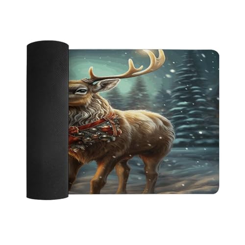 Christmas Gift Reindeer Desk Pad rubber base grande 30x60cm miniatura 3