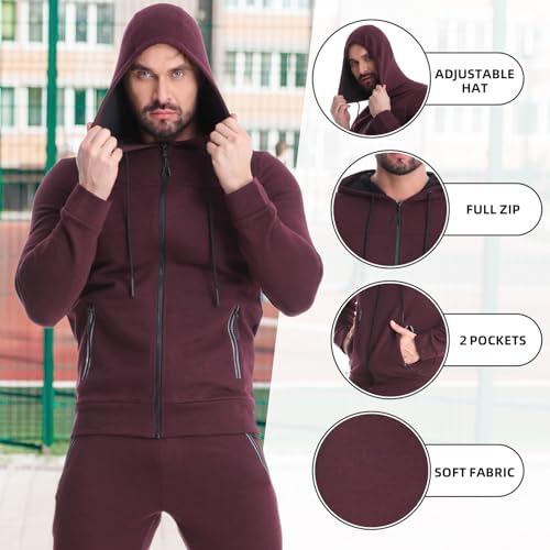 RYLY rexperformance Mens 2 Piece Sets Tracksuit Casual Sweatsuits Full Zip Track Suits Jogging Athletic Suit Sets(M) — view 4