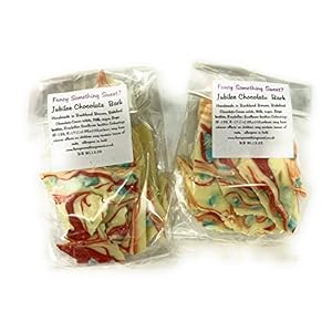 Rode, witte en blauwe Belgische chocoladescherven