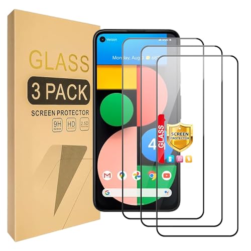 Lucyliy [3 paquetes] Compatible con Piezas para Google Pixel 4a 5G UW Protector de pantalla de vidrio templado [Alta definición][Dureza 9H]