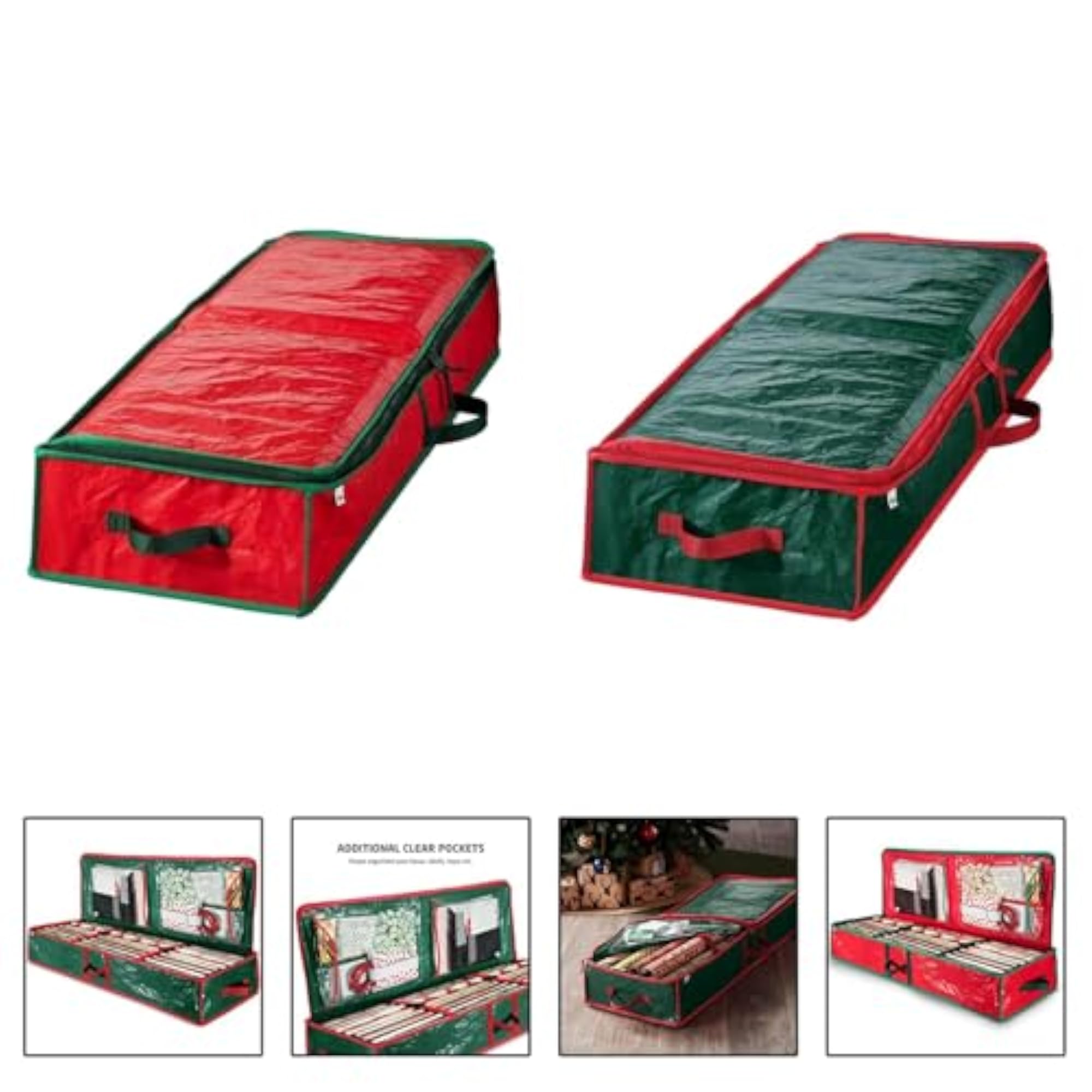 Christmas Wrapping Paper Storage Bag, Large Capacity