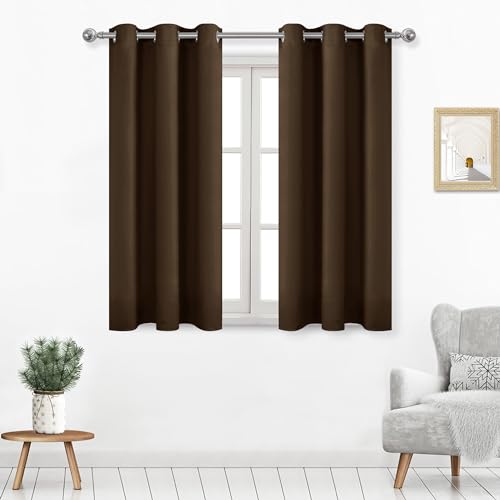 Image of DWCN Blackout Curtains for Bedroom Living Room 38 x 54 Inch Long Brown