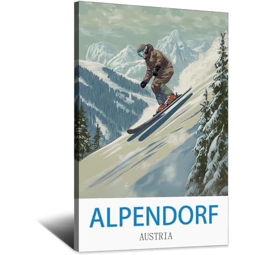 Poster Alpendorf Autriche vintage LNBIAND pour habiller un petit mur vide sans encombrer
