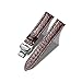 Produktbild MUENShop Echtes Krokodilleder Uhrenarmband mit Faltschließe 12mm-24mm Schwarz Brauner Blau Alligator Ersatz Uhren Zubehör Poliertes Uhrenarmband für Männer/Frauen