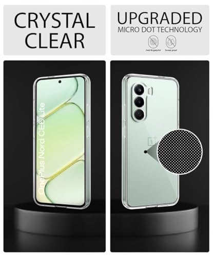 Image of WOW IMAGINE Transparent Back Cover for 1+ OnePlus Nord CE 6 Lite 5G | Raised Bumps for Full Device & Camera Protection TPU Silicone Back Case Mobile Cover - Transparent