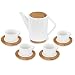 Produktbild Deerfield Bambus Porzellan Teeservice 9-teilig, Geschenk Set, Teekanne 1000ml mit 4 Teetassen und Untersetzern, modernes Design, Teeliebhaber