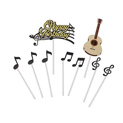 Honbay HB-CAKE-9 Set Of 9 Happy Birthday Cake Topper Guitar Music Party Cake Decorations thumb #3