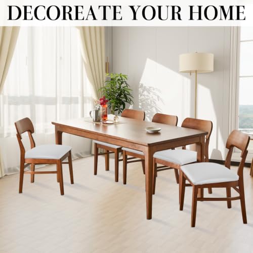 Image of Pu Leather Dining Chair Seat Covers Set of 6, Waterproof Dining Seat Covers Stretch Chair Covers for Dining Chairs /Kitchen Room /Hotel, Odorless Seat Covers for Kitchen Chairs (Pure White - 2 PCS)