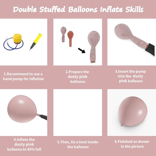 Image of 108Pcs Double Stuffed Dusty Pink Balloon Garland Arch Kit