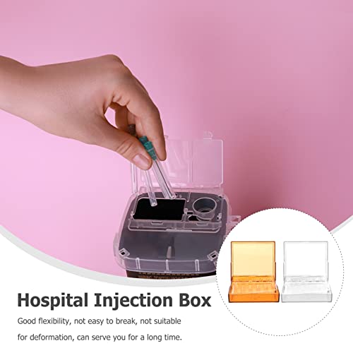 Ultechnovo 2Pcs Box Injection Case Hospital Injection Box Clinic Syringe Case Holder Plastic Storage Box Injectors Storage Box Light-Proof Injection Box Plastic Injection Powder Injection Box #TOP6