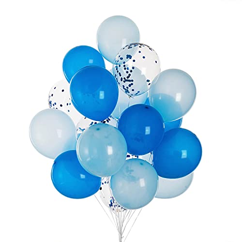 ZYOOO Konfetti-Luftballons, hellblau, blau, 30,5 cm, 50 Stück Cover