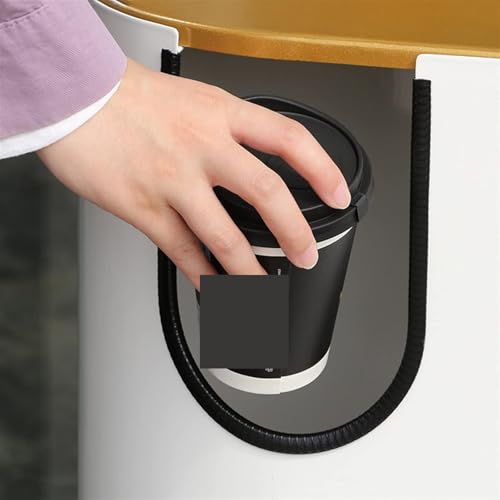 Large Outdoor Trash Can with Gold Lid - Durable Waste & Recycling Bin for Business, Ideal Indoor/Outdoor Garbage Container, Heavy-Duty Design for High Capacity