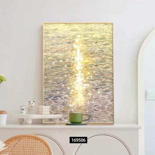 Tableau coucher de soleil jaune pour illuminer votre salon 60x90cm