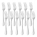 Meisha Lot de 12 fourchettes de table en acier inoxydable poli avec finition miroir moderne - 20 cm - Argenté