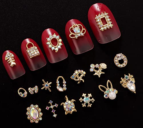 100Pcs Gold Rhinestones For Nails 3D Nail Charms For Acrylic Nails Nail Jewels For Nail Art Nail Gems Nail Stones #TOP3