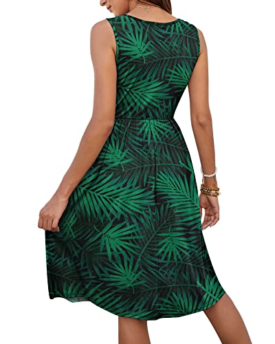 Image of MOLERANI Women Summer Dresses Sleeveless Casual Loose Swing Button Down Midi Dress with Pockets