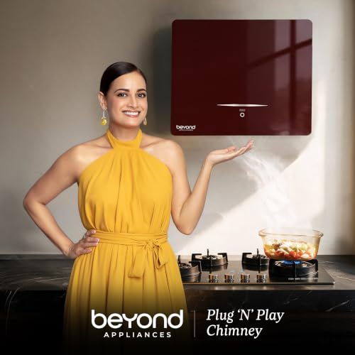 Beyond Cube 60cm BLDC Plug N Play Ductless Chimney Burgundy - Image 3