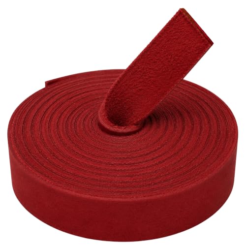 TOFL Genuine Leather Strap, Top Grain Cowhide Craft Strip – Red