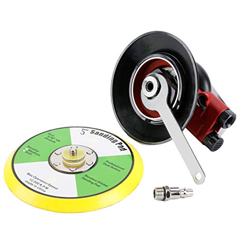 Image of Professional Air Random Orbital Palm Sander, Heavy Duty Dual Action Pneumatic Sander with 1pc Backing Plate (5 inch) (Pack of 2)