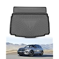 YHQKJ Coche Alfombrillas Maletero Para V-W T-Roc 2017-2023, Cuero Funda Maletero Protector Antideslizante Bandeja Forro Maleteros Alfombra Accesorios,C/Black-Beige