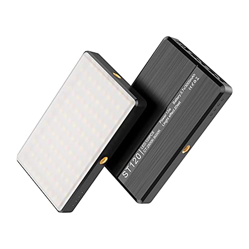 D&F Kamera-Videoleuchte, Eingebauter 3000-mAh-Akku, Dimmbare 2500-9000K LED-Kameraleuchte mit Videokonferenz…