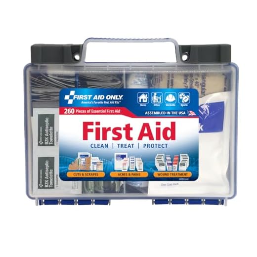 First Aid Only 91248 OSHA-Compliant All-Purpose 50-Person Emergency First Aid Kit for Home, Work, and Travel, 260 Pieces