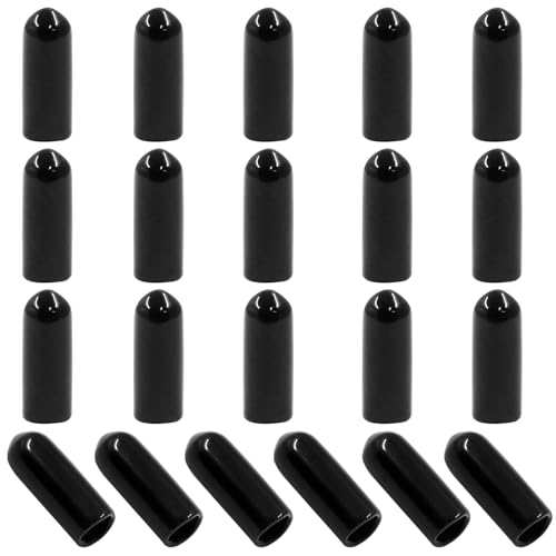 Image of 120 Pcs 5mm Rubber End Caps Bolt Screw Protector, Black | PVC Flexible Impact Absorbing, Prevents Scuffs Dust Rust, Fits 5-5.5mm Round Tube Threads, Indoor Outdoor Use