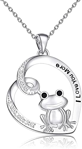 Frog Necklace Natural Insect Animal Frog Charm Love Heart Pendant Necklace Frog Lover Gift