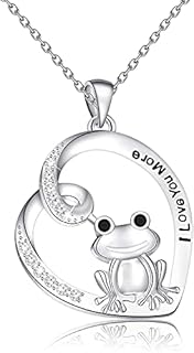 Frog Necklace Natural Insect Animal Frog Charm Love Heart Pendant Necklace Frog Lover Gift