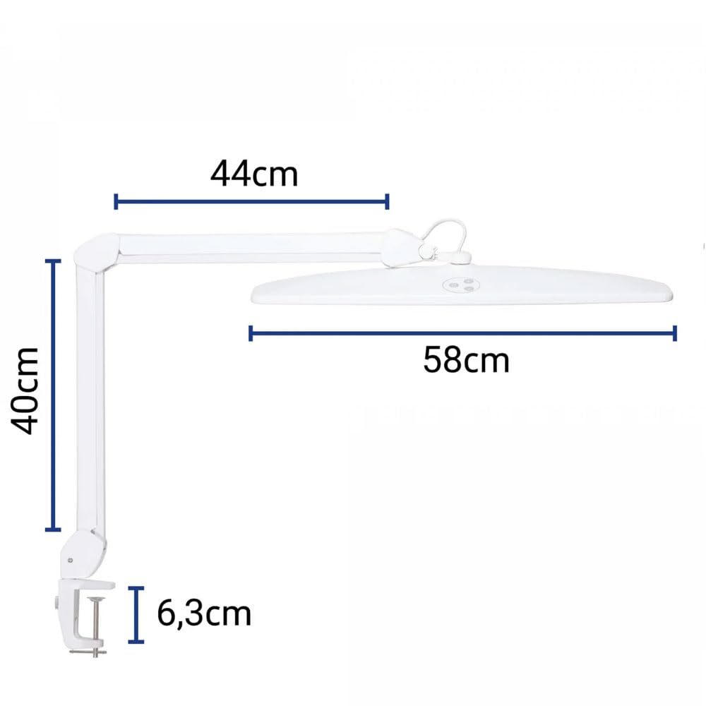 MAUL Lampada da tavolo MAULexplore LED dimmerabile bianca con morsetto