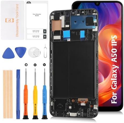 A-MIND for Samsung Galaxy A50 A505 LCD Display Screen Replacement A505F A505G A505W A505X A505U A505GT A505N Touch Digitizer Full Assembly Repair Kits,with Tools(TFT with Frame)