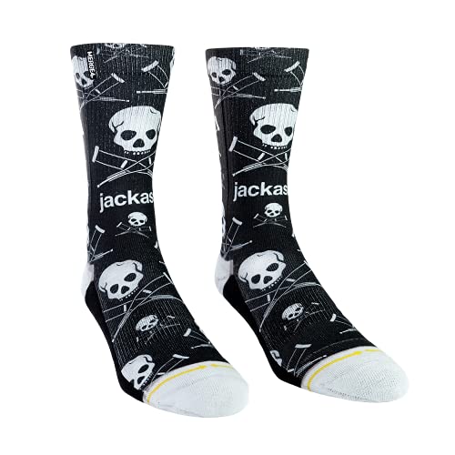 MERGE4 Jackass Scattered Crew Socks for Men and Women Officially Licensed Jackass 4 Compression Socks