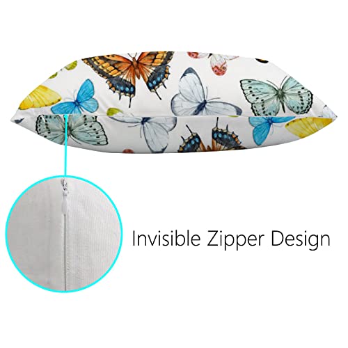 Xollar Pillow Shams Set Of 2 Standard Size, Colorful Butterflies Decorative Bedding Pillowcase Throw Pillow Cover For Sofa Zipper Closure, 20 X 26 Inch #TOP2