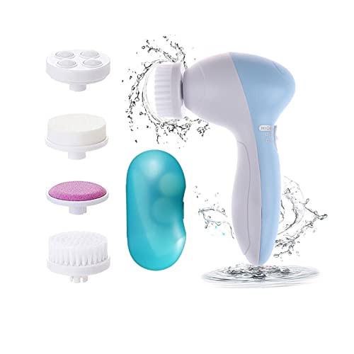 Facial Cleansing Brush with 4 Brush Heads Electric Face Brush Cleansing Face Scrubber for Gentle Exfoliation,Massage,Black Head Revomer Skin Care for Teenage Girls Gift for Face Care (Blue)