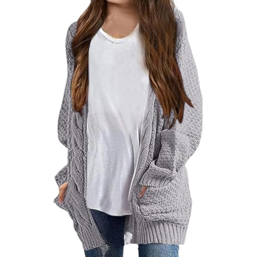 Girls' Daily Knitted Cardigans,Open top Dual Pocket Design, Comfortable for Campus wear3