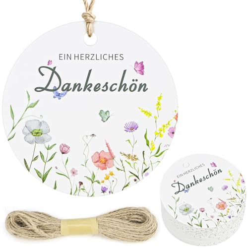 NISENTIA 50 Stück Danke Anhänger Herz Eukalyptus, 5.5cm Geschenkanhänger Personalisiert Danke Konfirmation Dankeschön Anhänger Kommunion Hochzeit Etiketten Tags Geschenk Geburtstag Babyparty