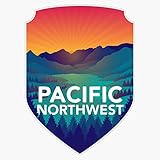 Pacific Northwest Washington Oregon Badge Vinyl Bumper Sticker Decal Waterproof 5'