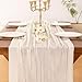 Socomi Ivory White Cheesecloth Table Runner Christmas Boho Rustic Gauze 120 inch 10FT Cheese Cloth Runner for Wedding Party Baby Shower Birthday Home Decor Holiday Decorations