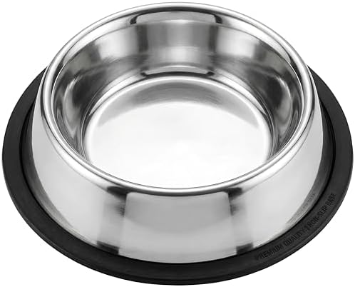 Loving Pets Stainless Steel Non-Tip Dog Bowl – Heavy Duty No Spil...
