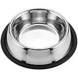 Loving Pets Stainless Steel Non-Tip Dog Bowl – Heavy Duty No Spill Dog Bowl with Removable Rubber Base – Durable, Non-Skid Stainless Steel Dog Food Bowl & Dog Water