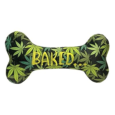 Lulubelles Huxley & Kent for Dogs - Baked Bone (Large) - Power Plush Dog Toy with Squeaker - Funny Cute Dog Toy - H&K Squeaky