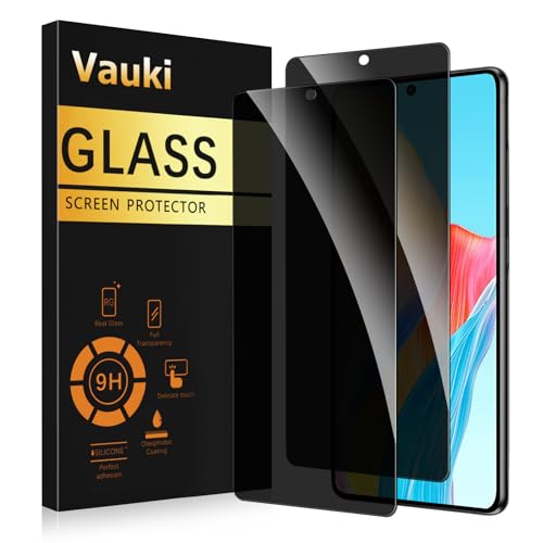 Vauki Protector Pantalla Privacidad para Oppo A98 5G 2 Piezas,Cristal Templado Anti Espía,Anti-Espía Vidrio Película,9H Dureza,Anti-Arañazo,Sin Burbujas,Privacy Screen Protector
