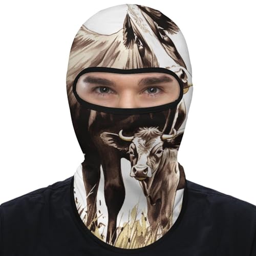 Balaclava para hombre, máscara para esquí y ciclismo, con estampado de vaca, cubreboca para invierno miniatura 7