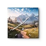Une horloge silencieuse sur un mur peut créer une atmosphère fantastique. Dimensions hors tout: 30cm x 30cm. Horloge murale – Horloge en verre. La polyvalence d'application des horloges murales au design moderne vous permet de les utiliser dans n'importe quel intérieur décoré dans un style scandinave, glamour, bohème, minimaliste et même industriel. Les horloges murales originales donneront à votre intérieur un caractère et un style unique.