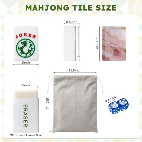 Set de Mahjong Americano con 166 fichas rosa miniatura 2
