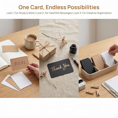 Tarjetas en blanco para escritura manual: 600 piezas ideales para estudiantes de inglés y tareas 4